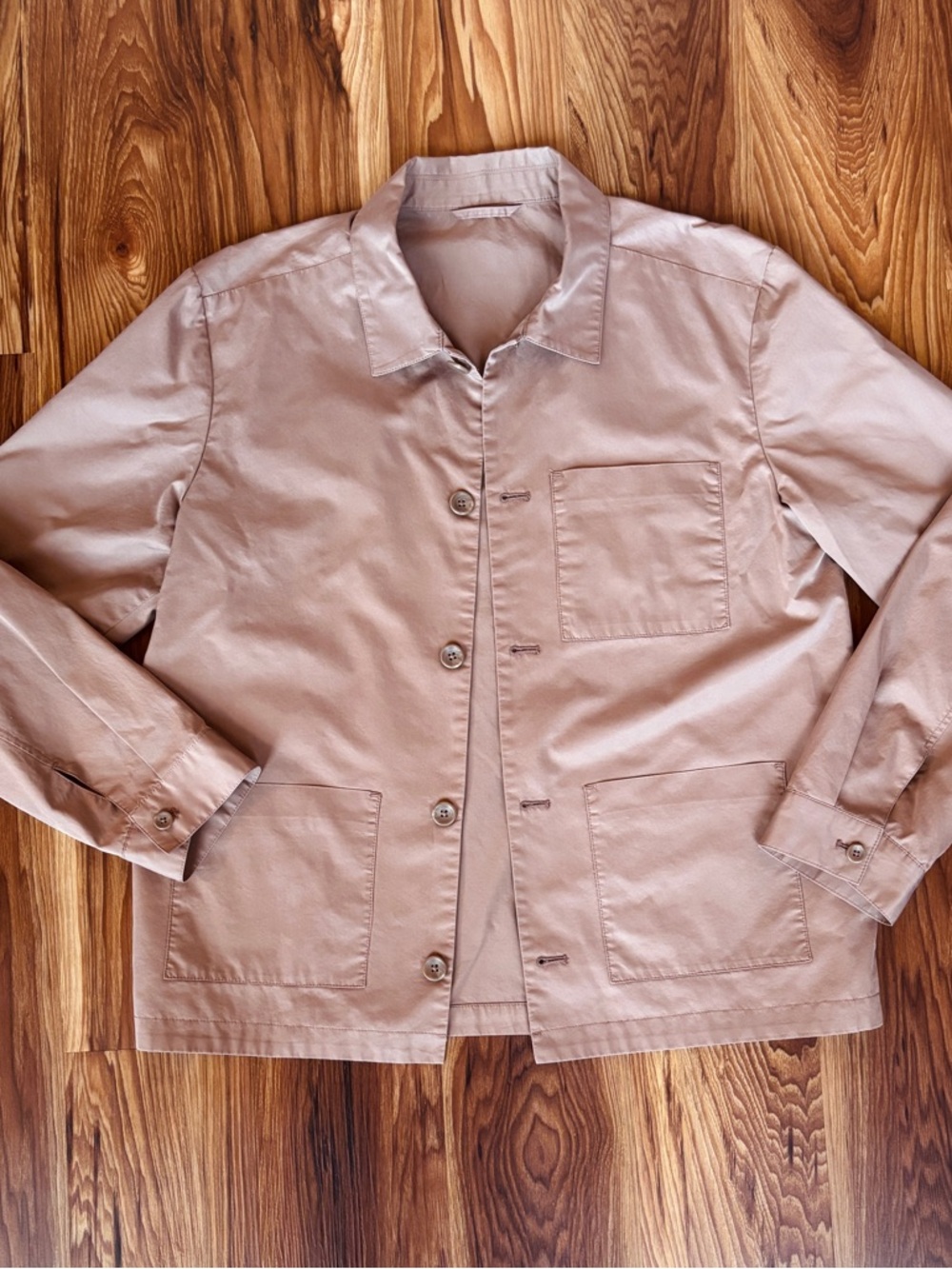 Simons Organic Cotton Chore Jacket Rust Red Size M Lightweight Workwear